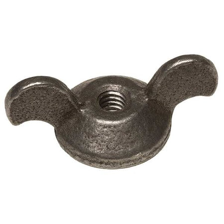 Wing Nut, 1/4"-20, Steel, Black Oxide, 0.563 in Ht, 1 1/2 in Max Wing Span, 10 PK