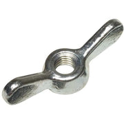 Wing Nut, 1/4"-20, Malleable Iron, Zinc Plated, 0.75 in Ht, 3 in Max Wing Span, 10 PK