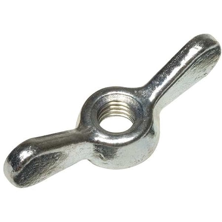 Wing Nut, 1/4"-20, Malleable Iron, Zinc Plated, 0.75 in Ht, 3 in Max Wing Span, 10 PK