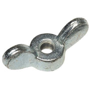 Wing Nut, 1/2"-13, Malleable Iron, Zinc Plated, 1.25 in Ht, 3 in Max Wing Span, 10 PK