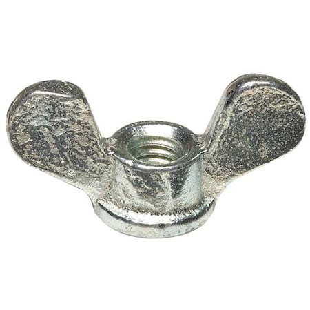 Wing Nut, 1/4"-20, Steel, Zinc Plated, 0.688 in Ht, 1.19 in Max Wing Span, 10 PK