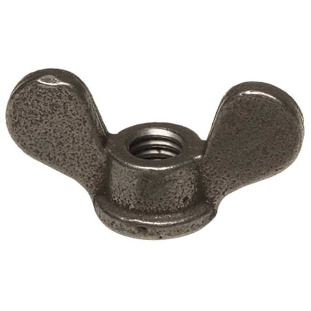 Wing Nut, 3/8"-16, Steel, Black Oxide, 0.875 in Ht, 1-5/8 in Max Wing Span, 10 PK