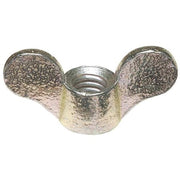 Wing Nut, 1/4"-20, Malleable Iron, Zinc Plated, 0.625 in Ht, 1.12 in Max Wing Span, 10 PK