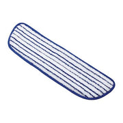 18 in L Flat Mop Pad, 0.25 oz Dry Wt, Hook-and-Loop Connection, White, Microfiber