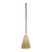 12 1/2 in Sweep Face Corn Broom, Stiff, Natural, Blue