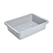 Nestable Storage Container, 4.6 gal, 20 in L x 15 in W x 5 in H, Gray, Polyethylene