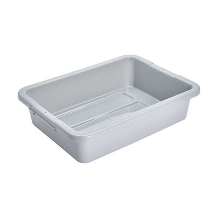 Nestable Storage Container, 4.6 gal, 20 in L x 15 in W x 5 in H, Gray, Polyethylene
