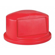 BRUTE(R) 32 gal Trash Can Lid, Dome with Push Door Red, Resin, 1 Openings 22 3/4 in W/Dia