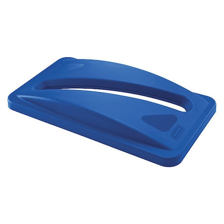 Slim Jim(R) 23 gal Recycling Lid, Dome Blue, Resin, 1 Openings 11 1/2 in W/Dia