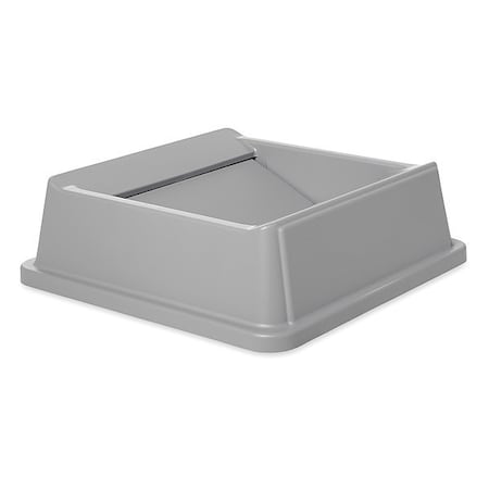Untouchable(R) 35 gal, 50 gal Trash Can Lid, Swing Gray, Resin, 1 Openings 20 1/4 in W/Dia