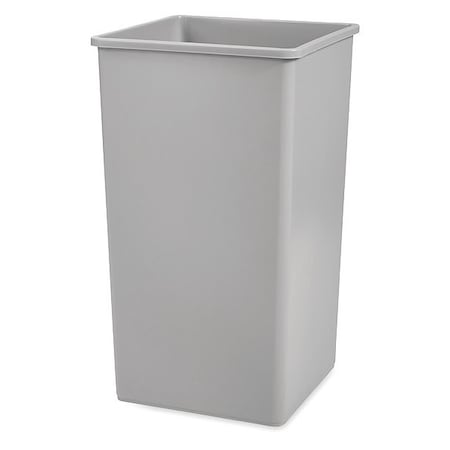 Untouchable(R) 50 gal Square Indoor Plastic Can, Gray, None, Plastic, 19 1/2 in