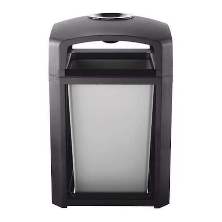 Landmark Series(R) 35 gal Square Outdoor Can, Sable, None, Plastic, 26 in