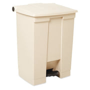 Step-On Containers 18 gal Rectangular Step-On Can, Beige, Foot Pedal, Plastic, 16 1/8 in