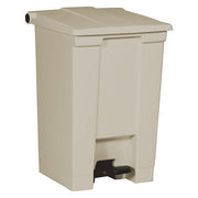 Step-On Containers 12 gal Rectangular Step-On Can, Beige, Foot Pedal, Plastic, 15 3/4 in