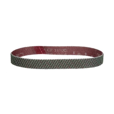 Sanding Belt, 1/2 in W, 24 in L, Coated, Aluminum Oxide, A160 Grit, Very Fine, 337DC, Gray