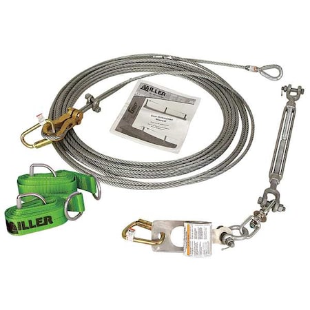 SkyGrip Horizontal Lifeline Kit, 60 ft Length, 310 lb Weight Capacity
