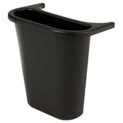 1.1875 gal Rectangular Recycling Bin, Open Top, Black, Polyethylene, 1 Openings