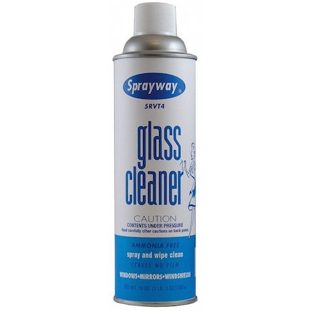 Glass Cleaner, Aerosol Spray Can, 20 oz, Ready to Use, Foam, Ammonia Free, Fresh, White