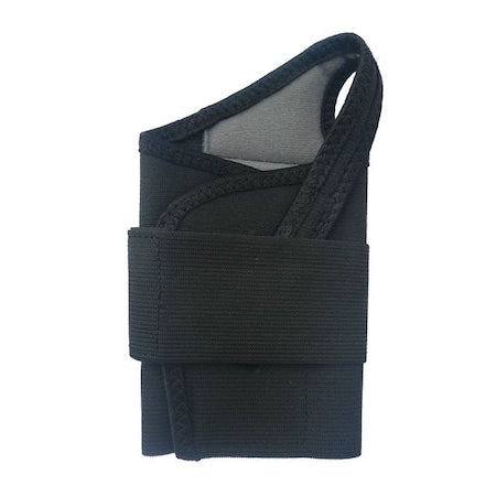 Wrist Support, 50% Polyester / 35% Latex / 15% Nylon, Single Strap, Left, Black, Size M