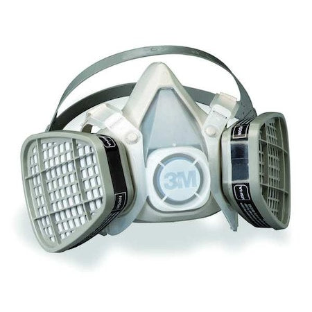 Half Mask Respirator Kit, 2 Cartridges Included, 5000 Series, Organic Vapor (OV), Fixed, S