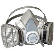 Half Mask Respirator Kit, 2 Cartridges Included, 5000 Series, Organic Vapor (OV), Fixed, M