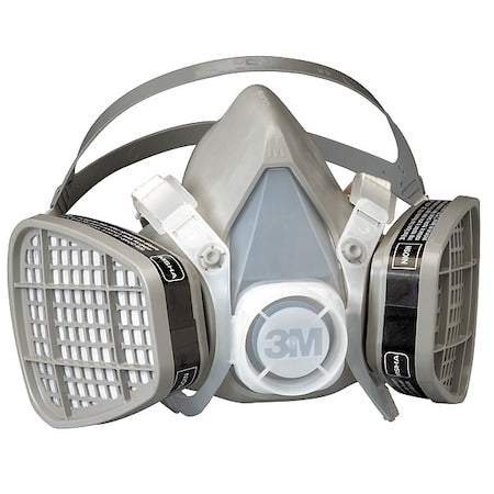 Half Mask Respirator Kit, 2 Cartridges Included, 5000 Series, Organic Vapor (OV), Fixed, M