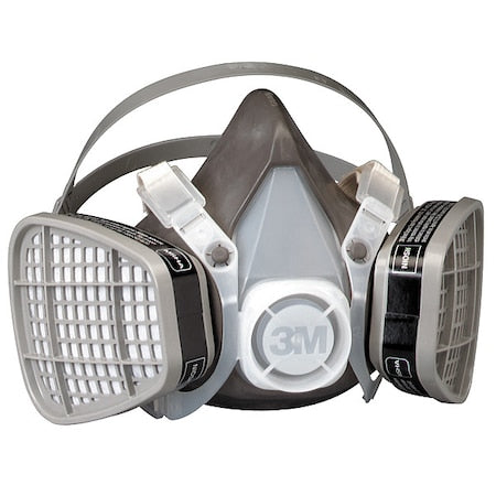 Half Mask Respirator Kit, 2 Cartridges Included, 5000 Series, Organic Vapor (OV), Fixed, L