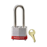 Lockout Padlock, Keyed Different, Steel, Red, 2 in Shackle Height, 1 9/16 in Body Width