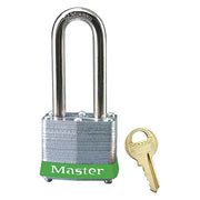 Lockout Padlock, Keyed Different, Steel, Green, 2 in Shackle Height, 1 9/16 in Body Width