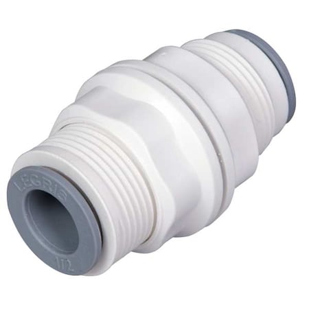 Push-Fit Union Fitting, 1/4 in Tube Size, Bio-Based Nylon, White, 10 PK