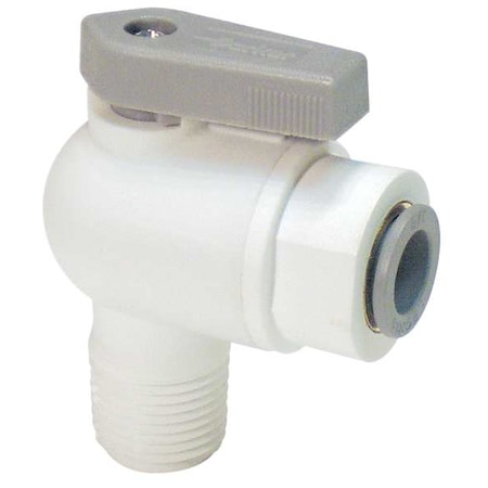 1/4" MNPT x Push Polypropylene Ball Valve Angle