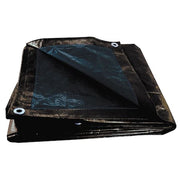 Standard Duty Tarp, 5 ft 6 in x 7 ft 6 in, 5.1 Mil, Brown/Black, Polyethylene
