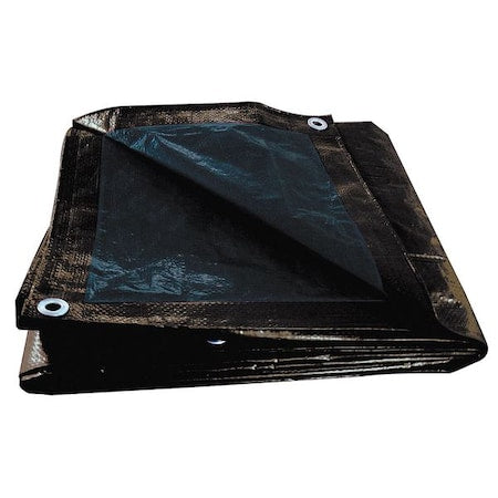 Standard Duty Tarp, 5 ft 6 in x 7 ft 6 in, 5.1 Mil, Brown/Black, Polyethylene