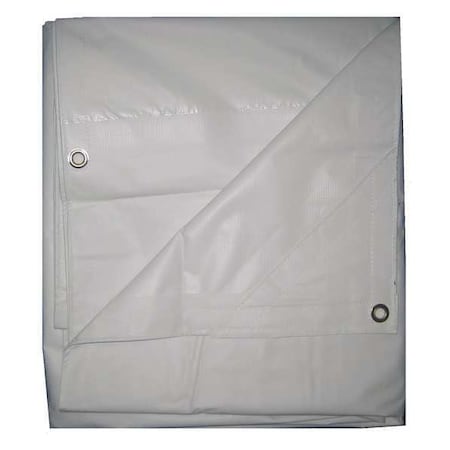 Standard Duty Tarp, 14 ft 2 in x 19 ft 6 in, 5.1 Mil, White, Polyethylene