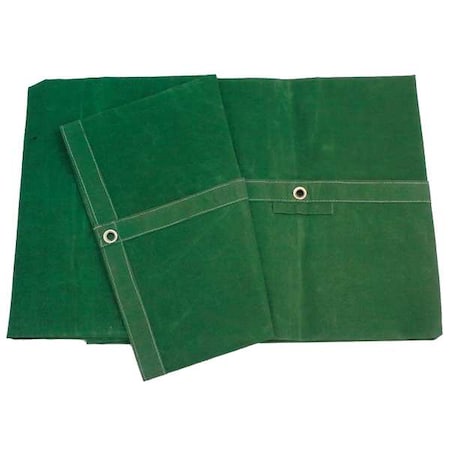 Standard Duty Tarp, 7 ft 6 in x 15 ft 6 in, 20 Mil, Green, Cotton Canvas