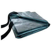 Heavy Duty Tarp, 29 ft 6 in x 47 ft 8 in, 12 Mil, Silver/Black, Polyethylene