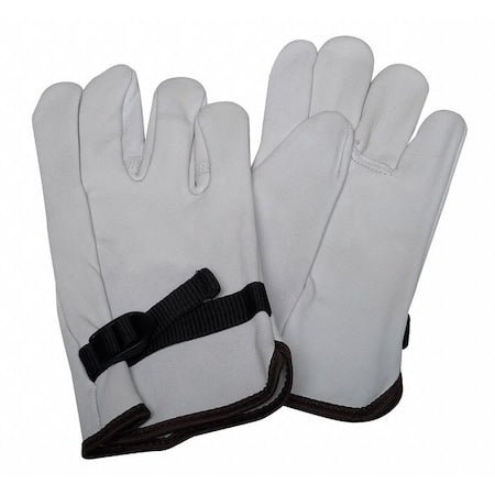 Electrical-Insulating Glove Protectors, Goatskin, 10" Length, White, Size 7
