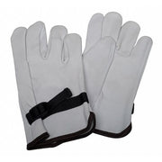 Electrical-Insulating Glove Protectors, Goatskin, 10" Length, White, Size 8