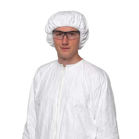 Bouffant Cap, Tyvek(R) IsoClean(R), 21.5 in Dia., White, M, 250 PK