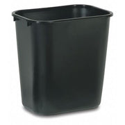 Rectangular Wastebasket, 7 gal, LLDPE, Open Top, Plastic, Black