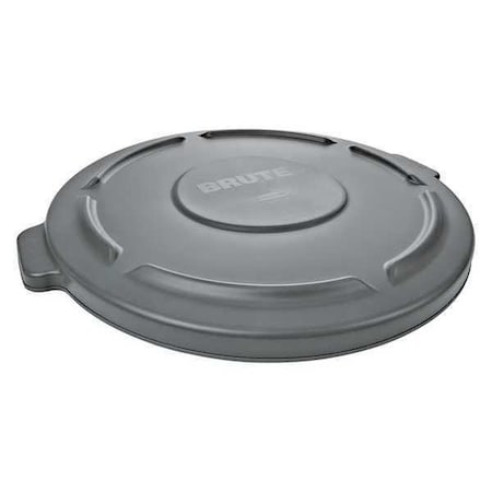 Brute Trash Can Lid, Round, 20 gal Capacity, Resin, Gray