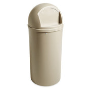 Marshal 25 gal Round Indoor Plastic Can, Beige, None, Plastic, Not Applicable