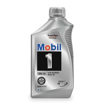 Engine Oil, Mobil 1, 0W-30, 1 Qt.