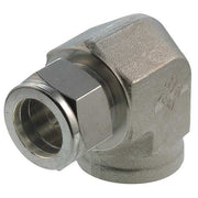 1/2" x 5/8" A-LOK x FNPT SS Female 90 Degree Elbow
