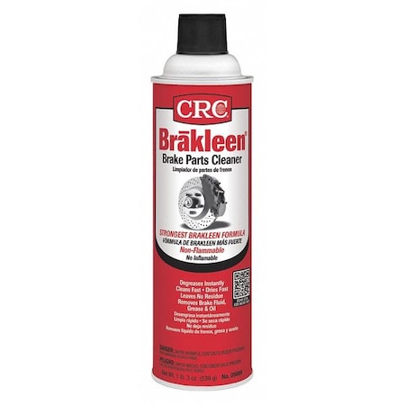 Brake Parts Cleaner, Aerosol Spray Can, 20 oz, Solvent, Chlorinated, Nonflammable, No VOC, Brown