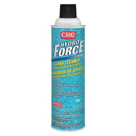 Liquid Glass Cleaner, 20 oz., Clear, Unscented, Aerosol Can