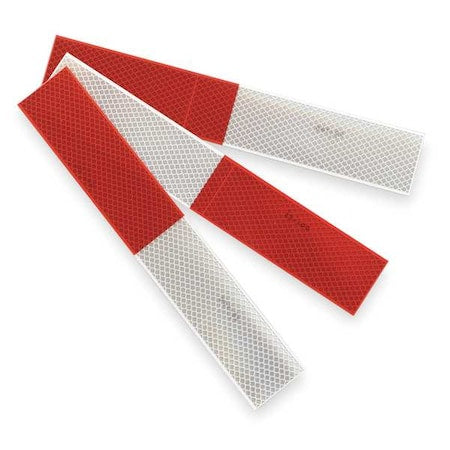 Conspicuity Marking Reflective Microprismatic Lens Sheet Reflective Sheeting Red/White, 2" W x