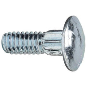 Carriage Bolt, Ribbed Neck, 1/4"-20, 1-1/2 in L, Steel, Grade 5, Zinc Plated, 100 PK