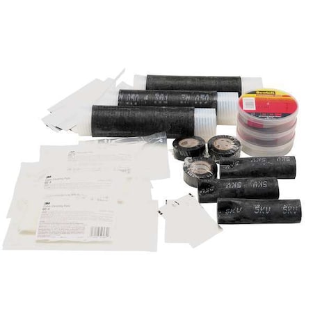 Splice Kit, 4 AWG Max, Black, EPDM Rubber Insulation, 8,000 V