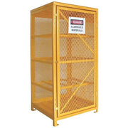 Gas Cylinder Cabinet, 8 Horizontal Cylinders, 65 in H, 31 in W, 30 in Depth, Steel, Yellow